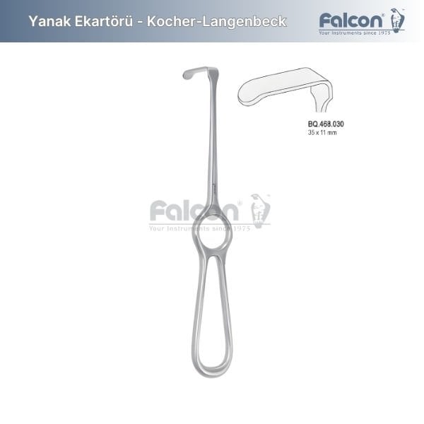 Kocher-Langenbeck Ekartör - 35x11mm, 215mm