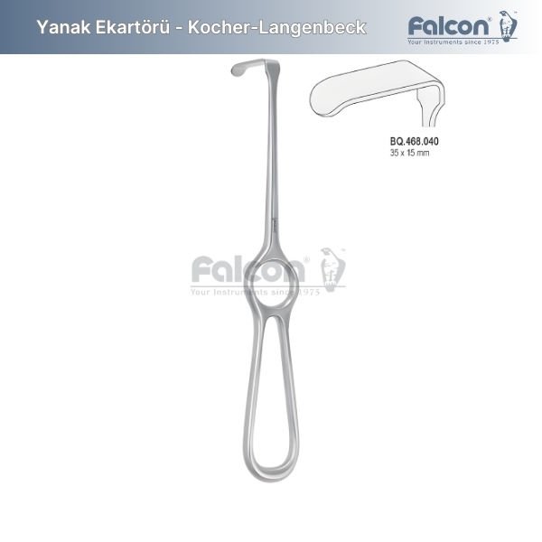 Kocher-Langenbeck Ekartör - 35x15mm, 215mm