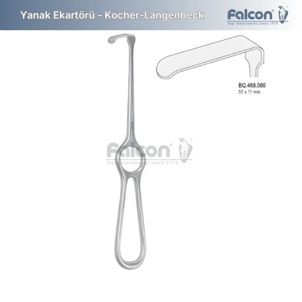 Kocher-Langenbeck Ekartör - 55x11mm, 215mm