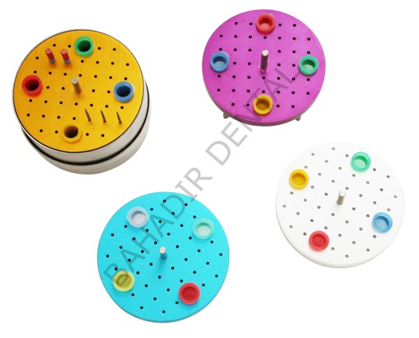 Endobox -  Çelik, Yuvarlak, Frez/Endo için, 38 Delik, 4 Hazneli