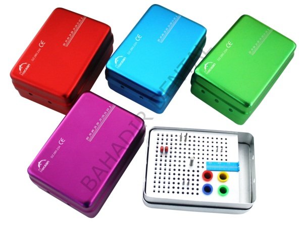 Endobox -  Renkli Dikdörtgen, Frez/Eğe İçin, 180 Delikli, Ölçekli, 4 Hazneli