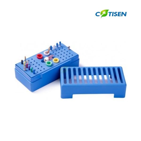 Endobox - Poly Carbon Mavi  (Frez, Eğe için, 48 delikli, 4 Hazneli)