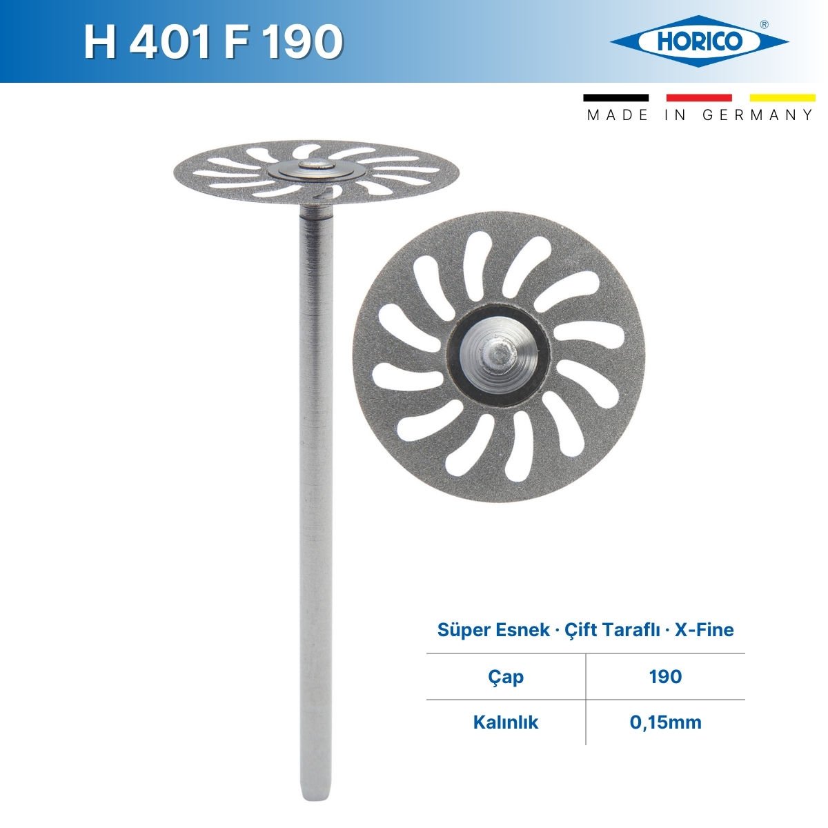 Süper Esnek Elmas Separe - X-Fine - Horico - H 401 F 190