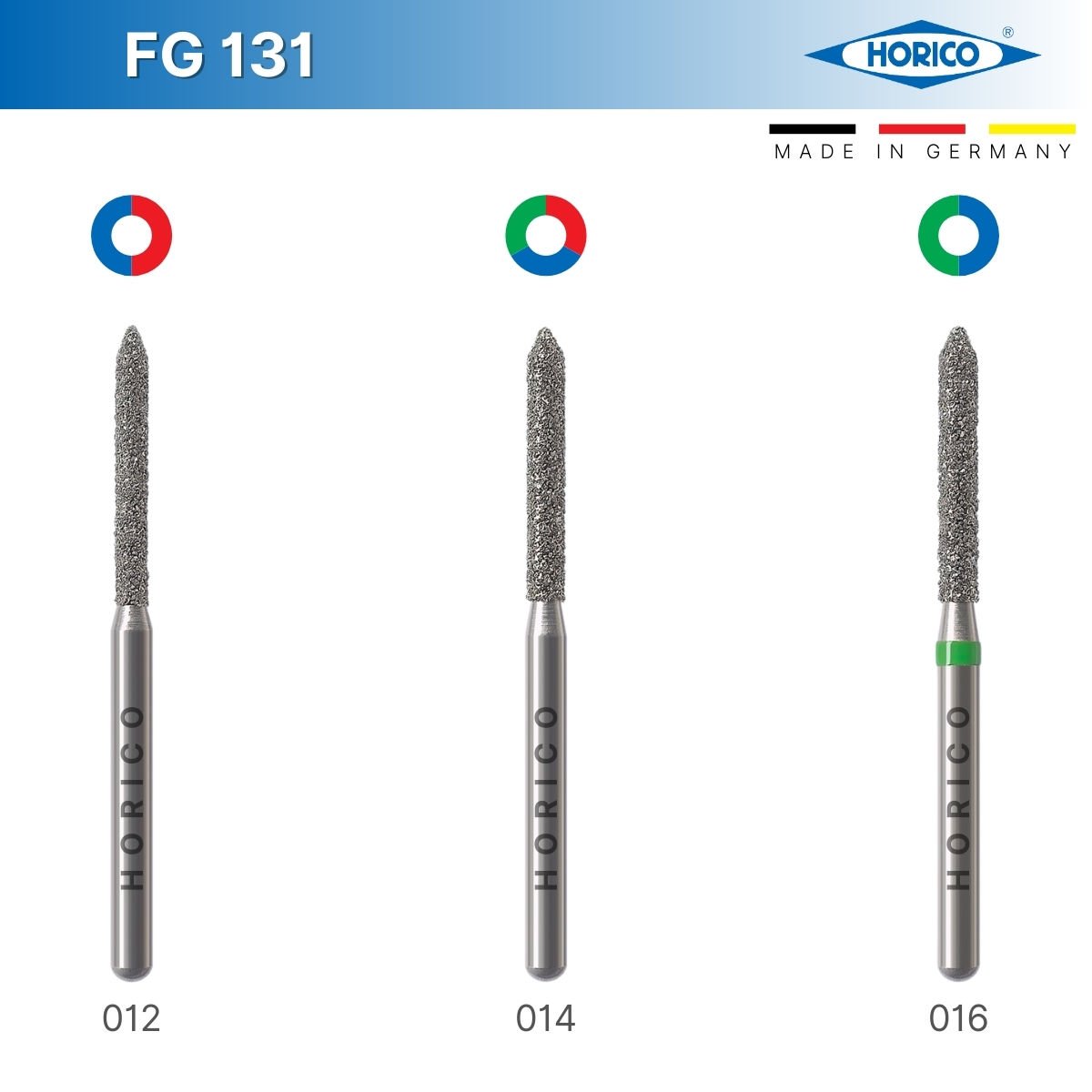 Silindir Sivri Uç Elmas Frez - Horico FG 131