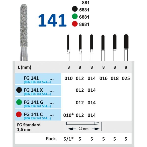 Silindir Elmas Frez - FG 141