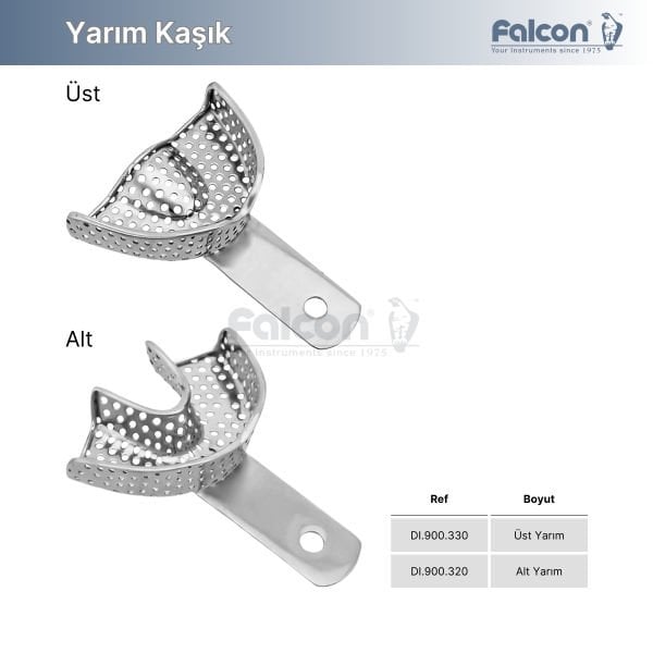 Dişli Delikli Yarım Kaşık