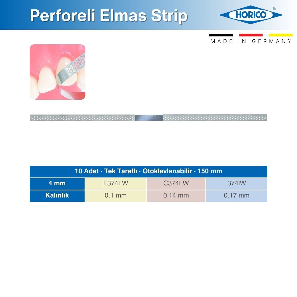 Perforeli Testere Boşluklu Elmas Strip - Horico
