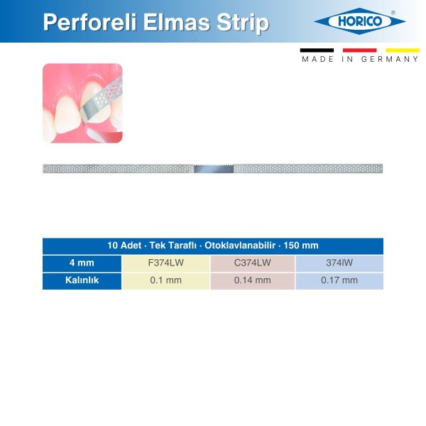 Perforeli Testere Boşluklu Elmas Strip - Horico