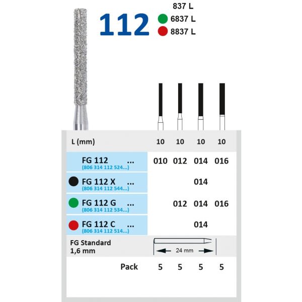 Silindir Elmas Frez - FG 112