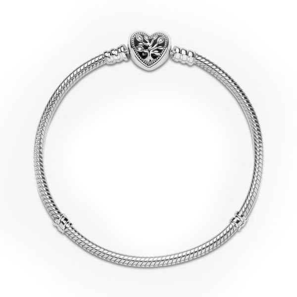 Nur Silver Ağaç Kalp Klipsli Gümüş Bileklik NUR-BL00011