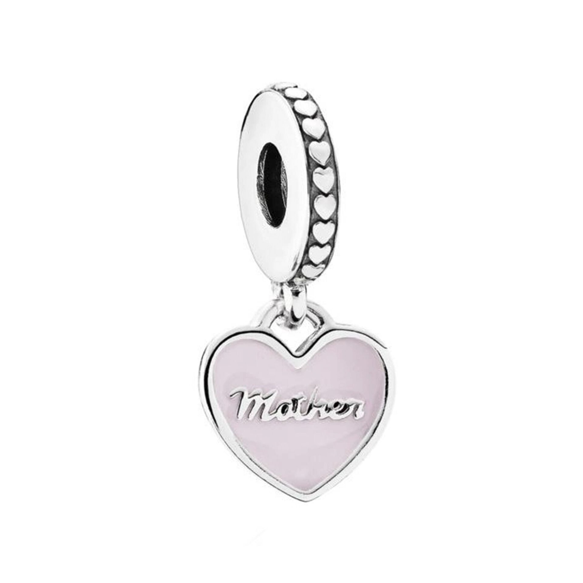 Nur Silver Mother Pembe Kalp Gümüş Charm NUR-BL00250