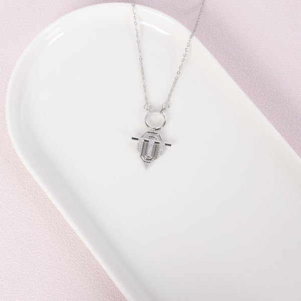 Nur Silver Taşlı Şövalye Çelik Kolye - NUR-CL00322