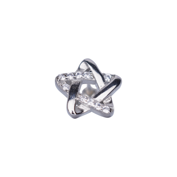 Nur Silver Sarmal Yıldız Tragus Gümüş Küpe NUR-KP01014