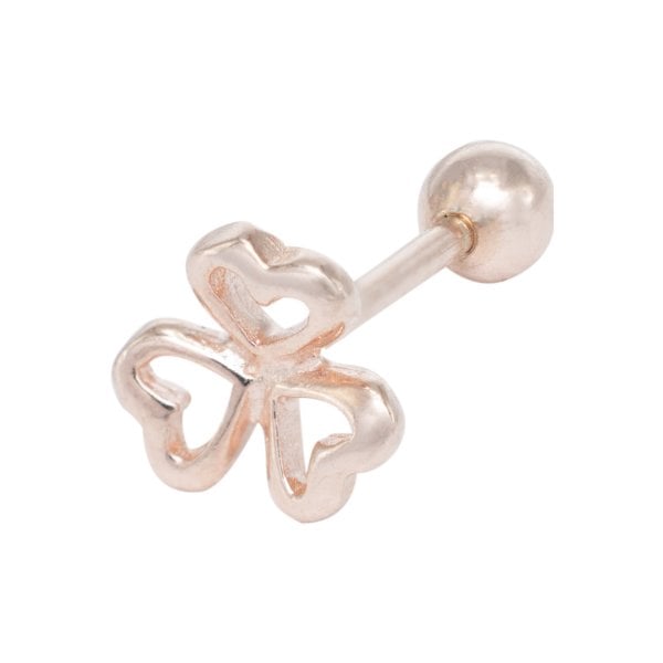 Nur Silver Üç Yapraklı Tragus Gümüş Küpe NUR-KP02012