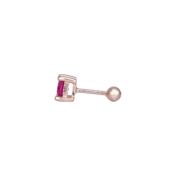 Nur Silver Tektaş Pembe Tragus Gümüş Küpe NUR-KP00026