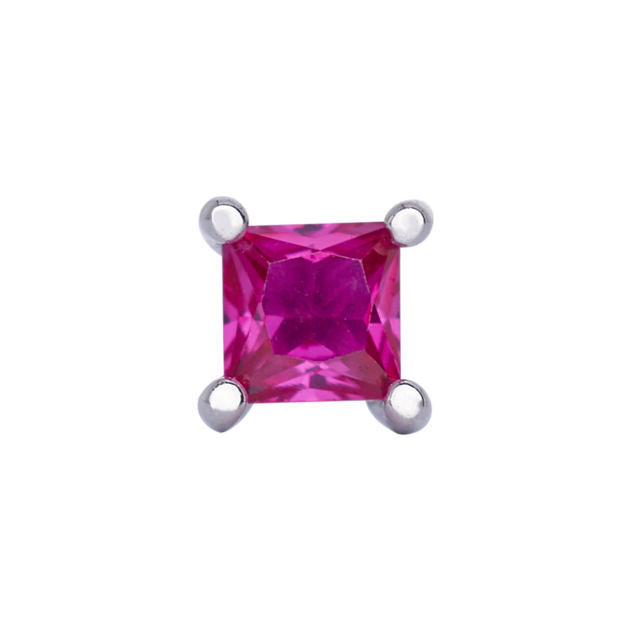 Nur Silver Pembe Tektaş Tragus Gümüş Küpe NUR-KP00027