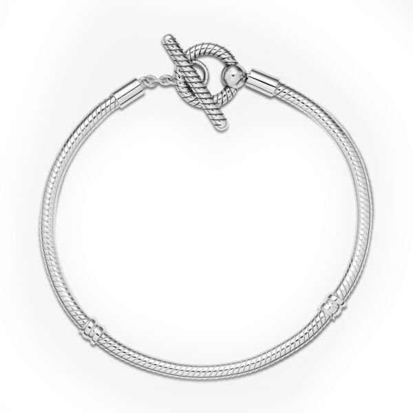 Nur Silver Moments T Klipsli Gümüş Bileklik NUR-BL01651