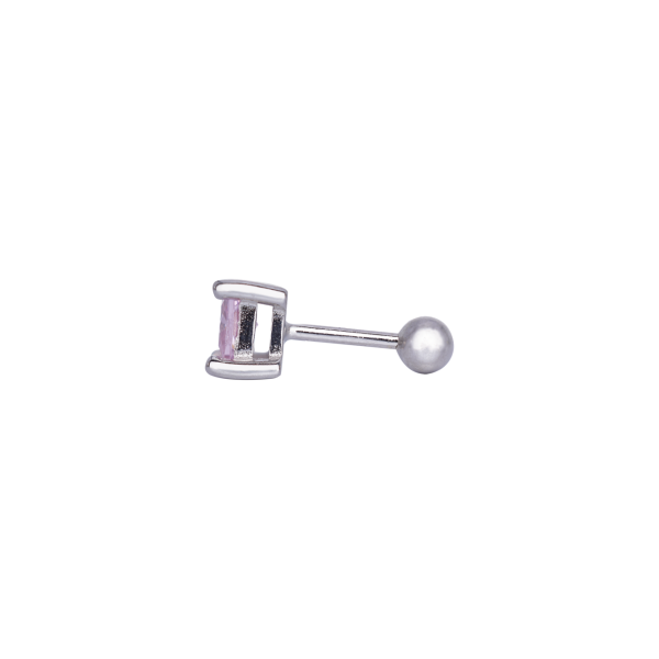 Nur Silver Pudra Taşlı Tektaş Gümüş Tragus Küpe NUR-KP00032