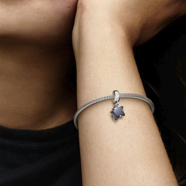 Nur Silver Göksel Galaksi Yıldız Murano Sallantılı Gümüş Charm - NUR-CM00424