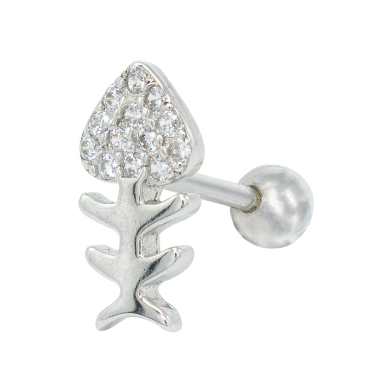 Nur Silver Balık Tragus Gümüş Küpe NUR-KP02048