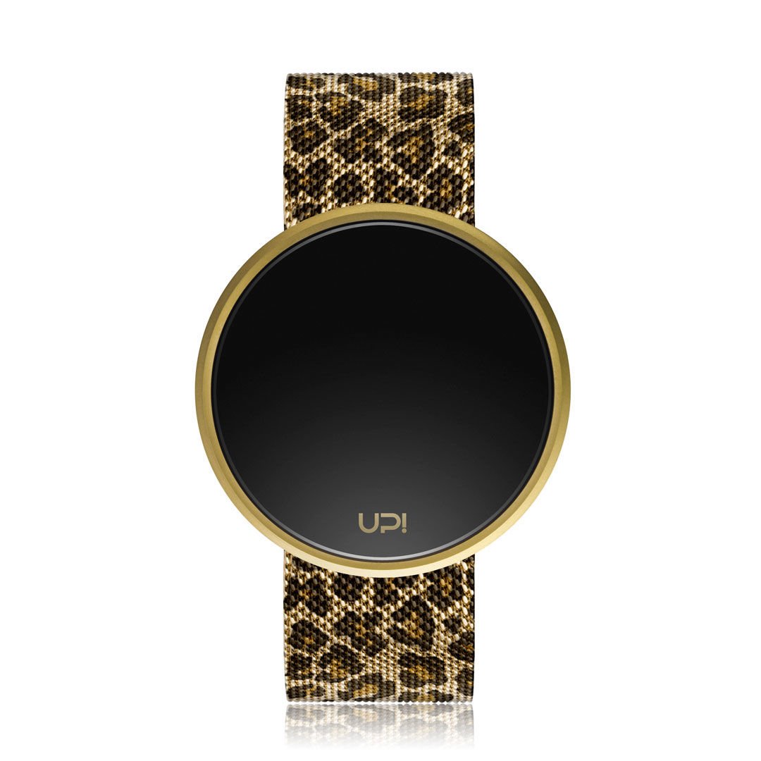 UPWATCH ROUND STEEL LEOPARD GOLD - 1491