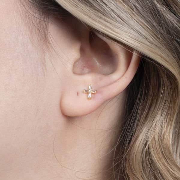 Nur Silver Taşlı Çelik Tragus Küpe - NUR-KE03248