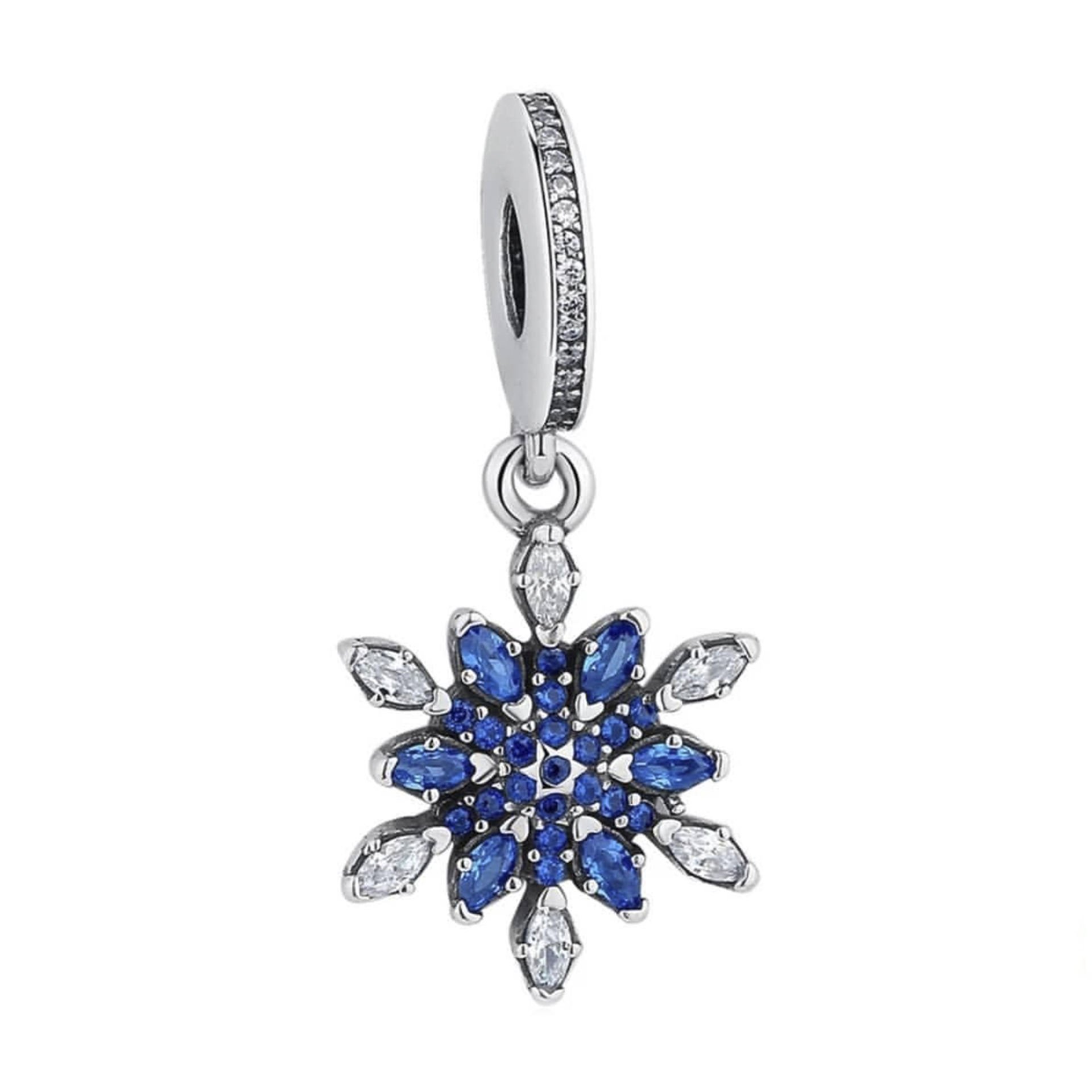 Nur Silver Kristalize Kar Tanesi Gümüş Sallantılı Charm - NUR-CH00012