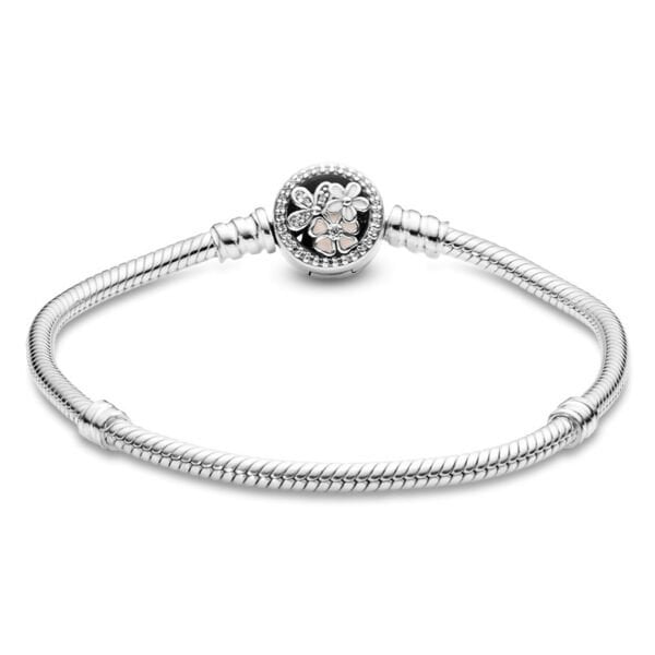 Nur Silver Çiçek Klipsli Gümüş Bileklik NUR-BL00012