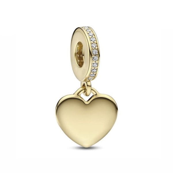 Nur Silver Sallantılı Kalp Gümüş Charm NUR-BL03563