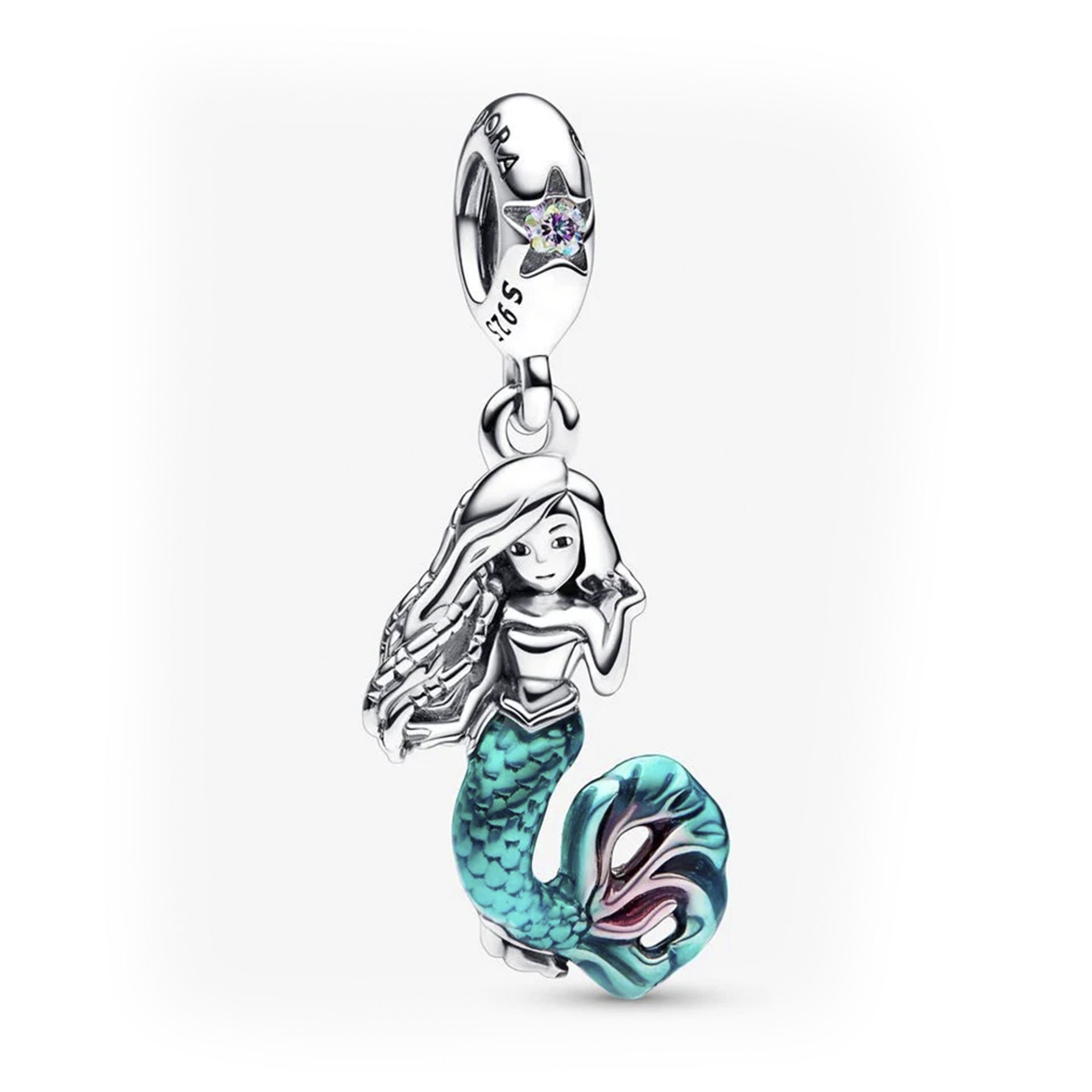 Nur Silver Disney The Little Mermaid Ariel Sallantılı Gümüş Charm NUR-BL00203