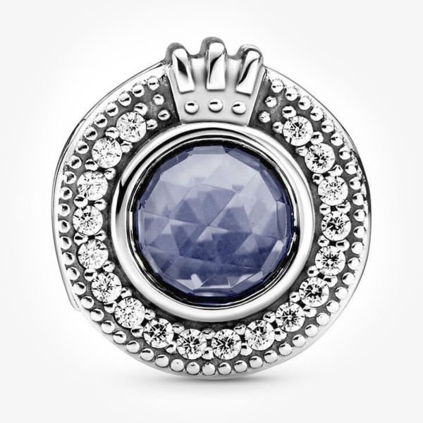 Nur Silver Mavi Taşlı Yuvarlak Gümüş Charm NUR-BL00271