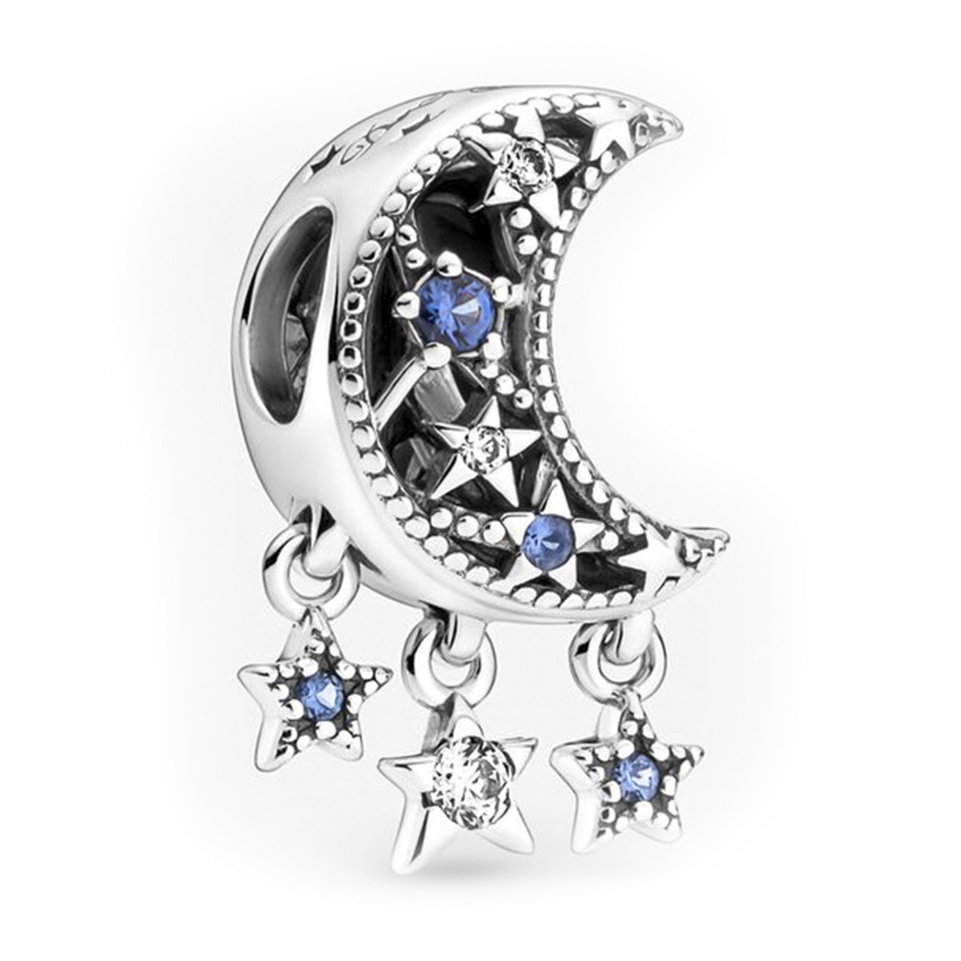 Nur Silver Yıldız ve Yeni Ay Gümüş Charm NUR-BL00312