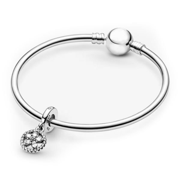 Nur Silver Taşlı Çiçek Sallantılı Gümüş Charm NUR-BL00318