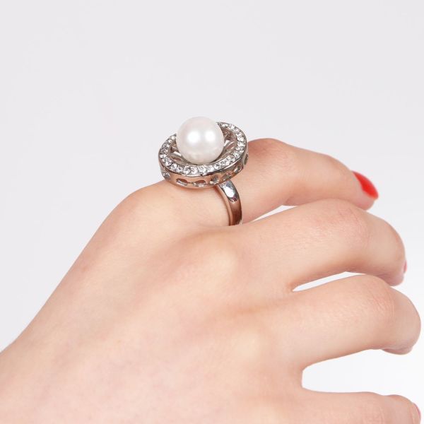 Nur Silver İncili Gümüş Yüzük NUR-YZ00726