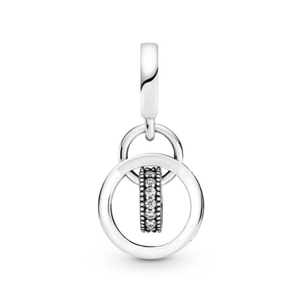 Nur Silver İç İçe Halkalar Sallantılı Gümüş Charm NUR-BL00348