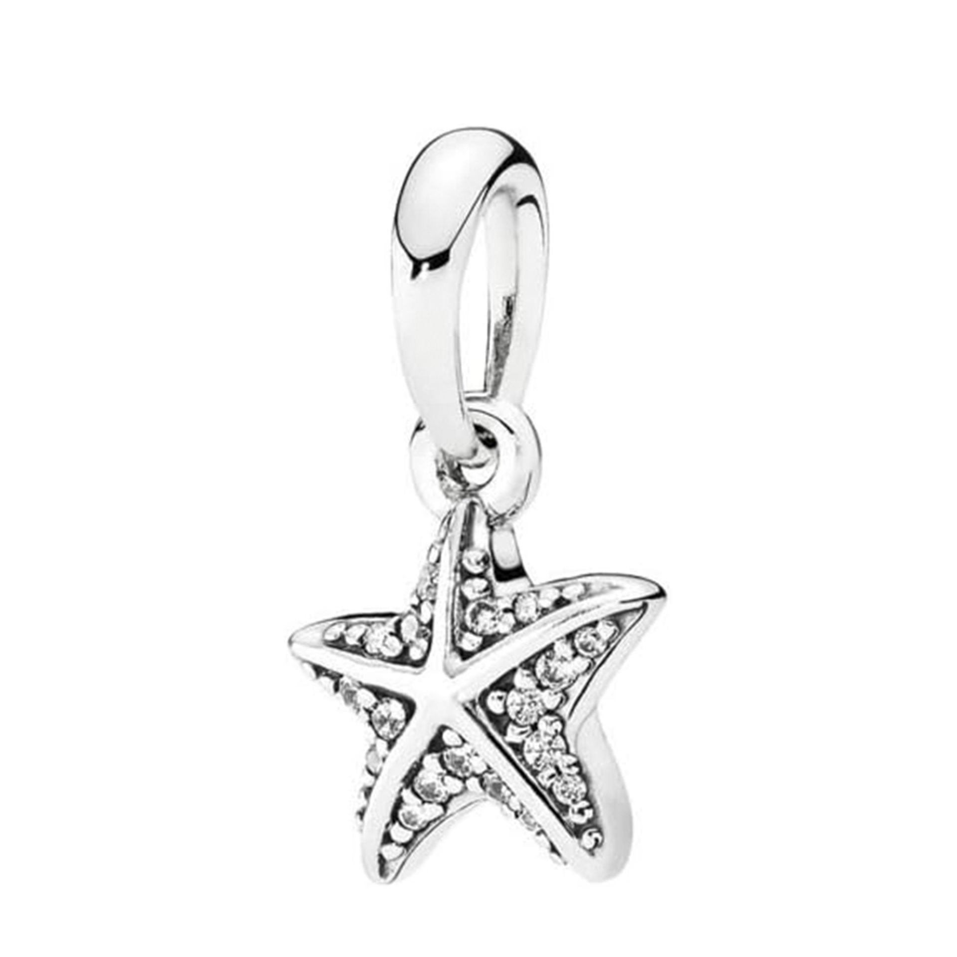 Nur Silver Beyaz Taşlı Deniz Yıldızı Gümüş Charm NUR-BL09121