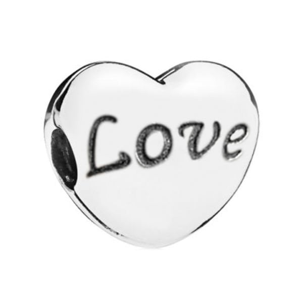 Nur Silver Love Yazılı Kalp Gümüş Charm NUR-BL09089