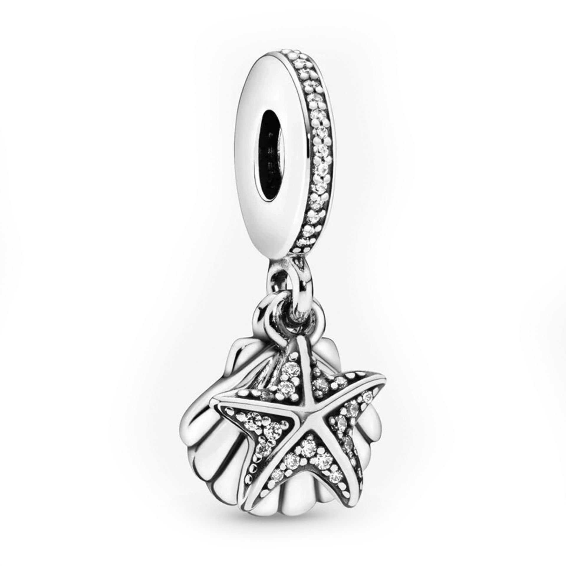 Nur Silver Deniz Yıldızı Ve Deniz Kabuğu Sallantılı Gümüş Charm NUR-BL09090