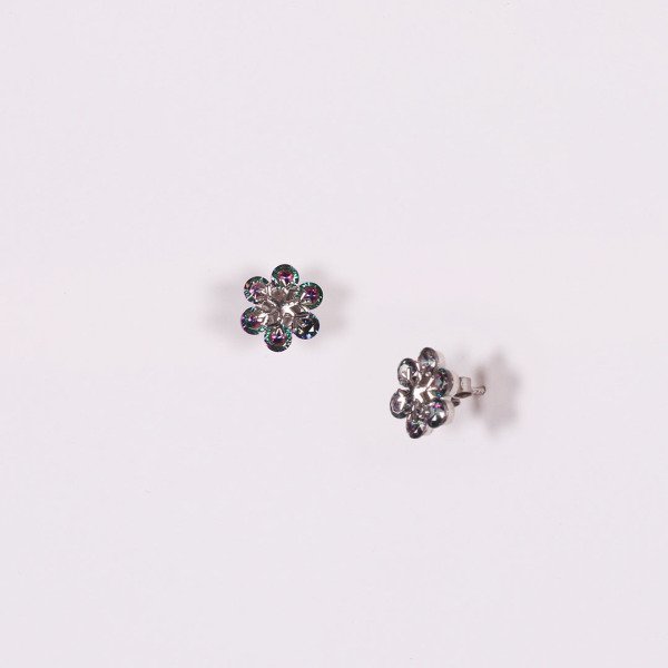 Nur Silver Mistik Topaz Çiçek Gümüş Küpe NUR-KP01471