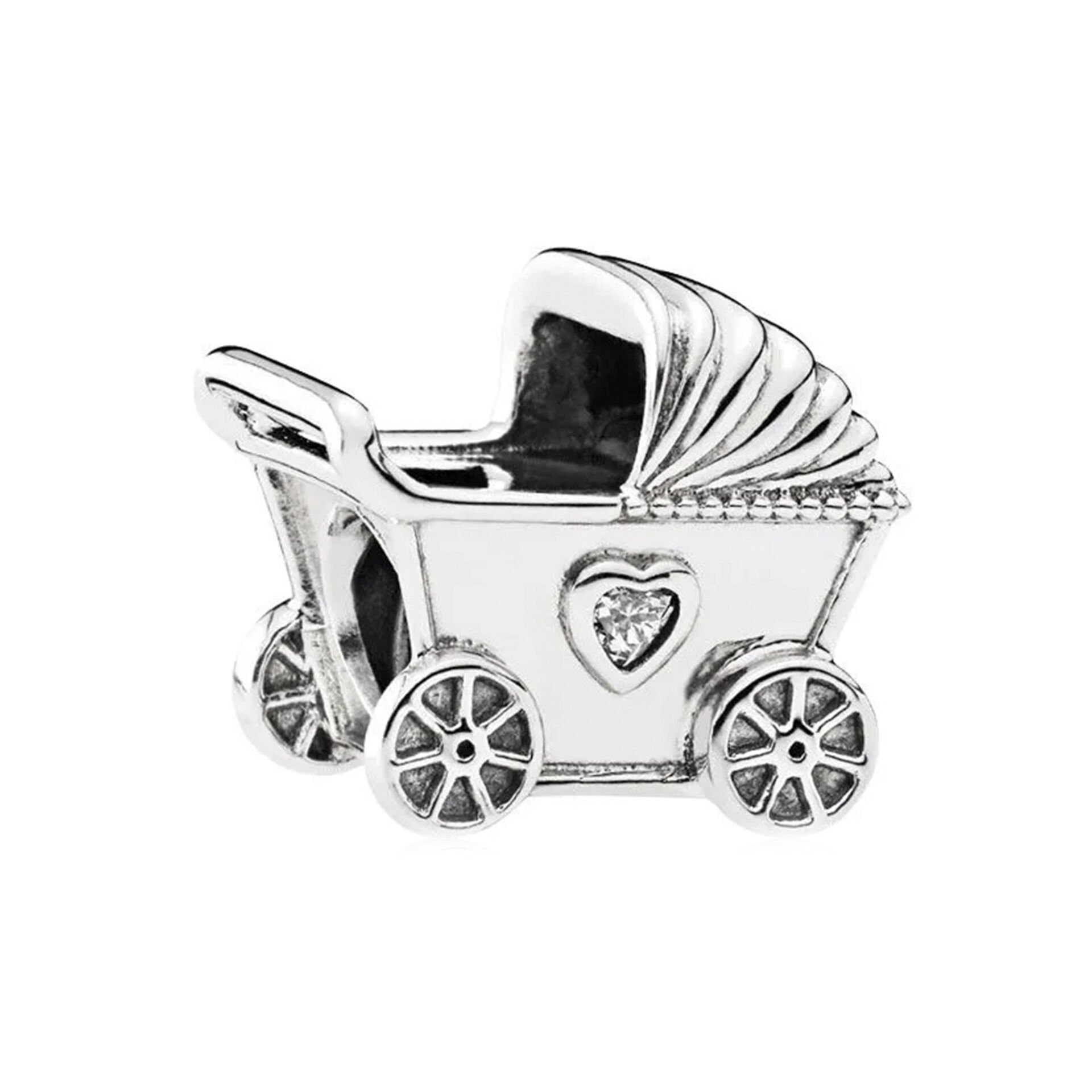 Nur Silver Bebek Arabası Gümüş Charm NUR-BL01188
