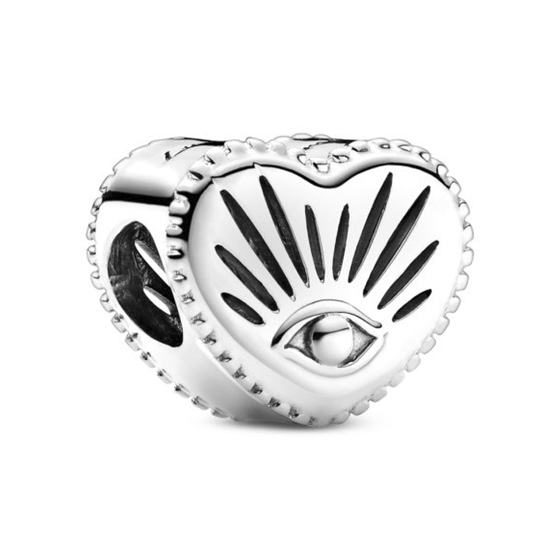 Nur Silver Eye Heart Gümüş Charm NUR-BL00088