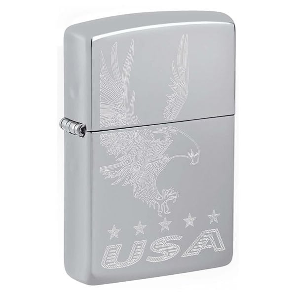 Zippo Engraved Eagle and USA Çakmak - 49007-00062-MODEL19