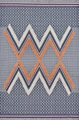 Rustik 4004 Zigzag Desen Lacivert Bej Kilim