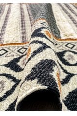 Rustik Kilim 4014 Gri Kahve Bohem ve Etnik Kilim