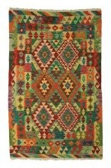 Cotton 527 Çok Renkli Etnik Kilim