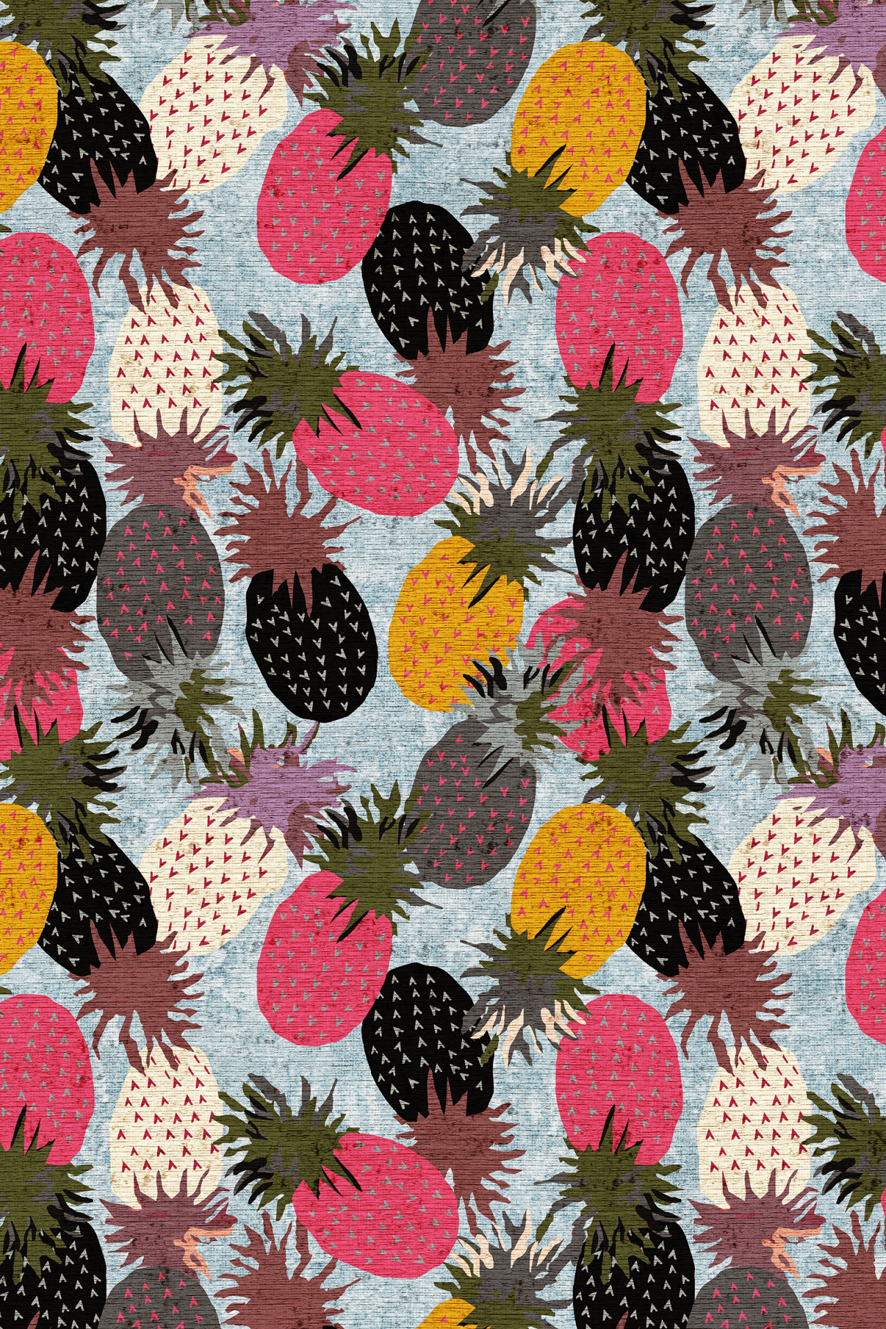 Mira Çok Renkli Ananas Desenli Modern Dekoratif Halı Mira 1564