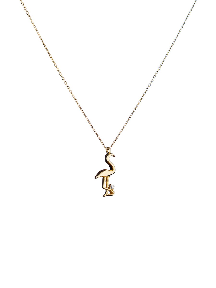 14 Ayar Flamingo Kolye