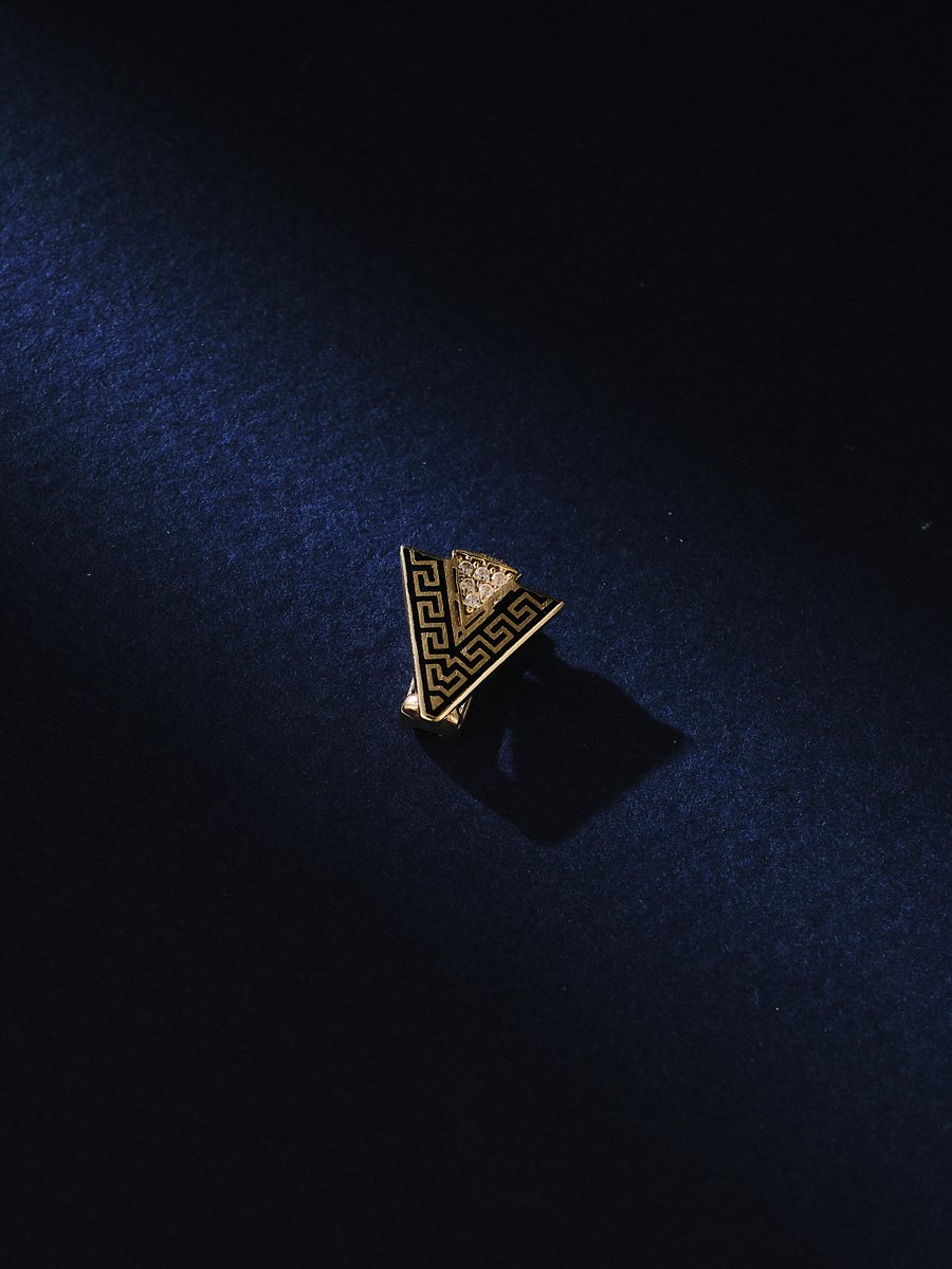 14 Ayar Siyah Greek Bileklik Charm