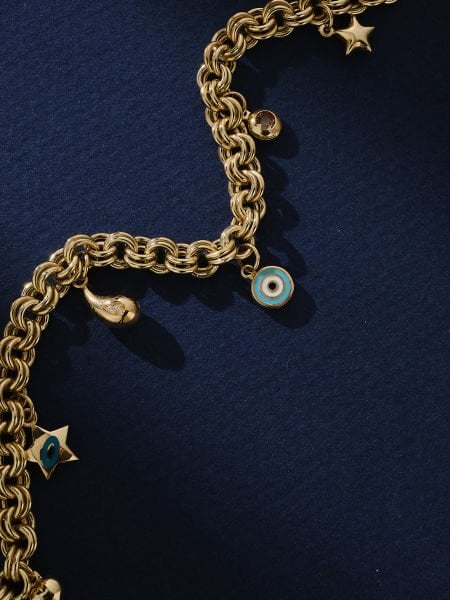 14 Ayar Çoklu Figürlü Charm Bileklik
