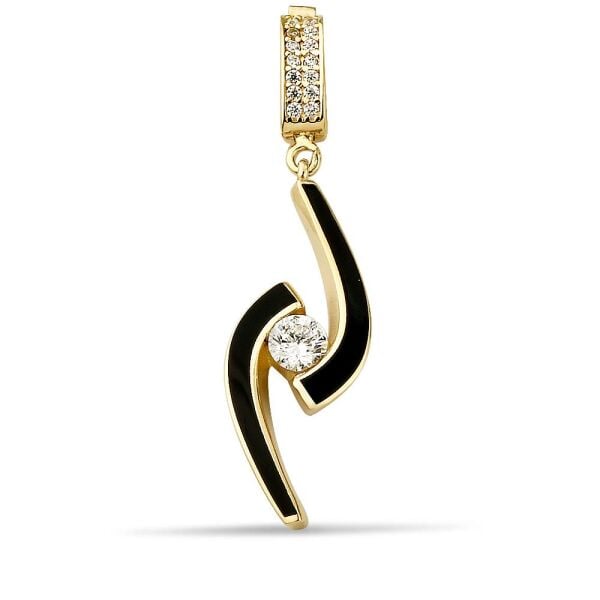 Siyah Makyajlı Hayat Dengesi Charm Altın Kolye Ucu